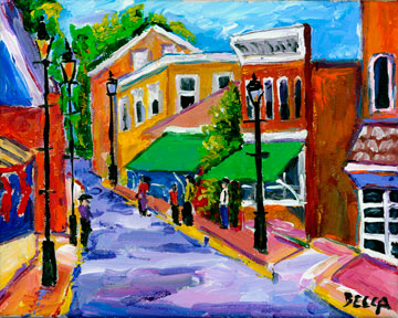 Village with Purple Street