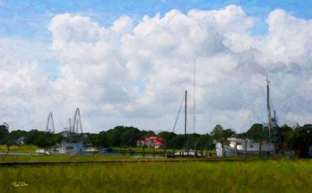 Shem Creek Marsh and Shrimp Boats